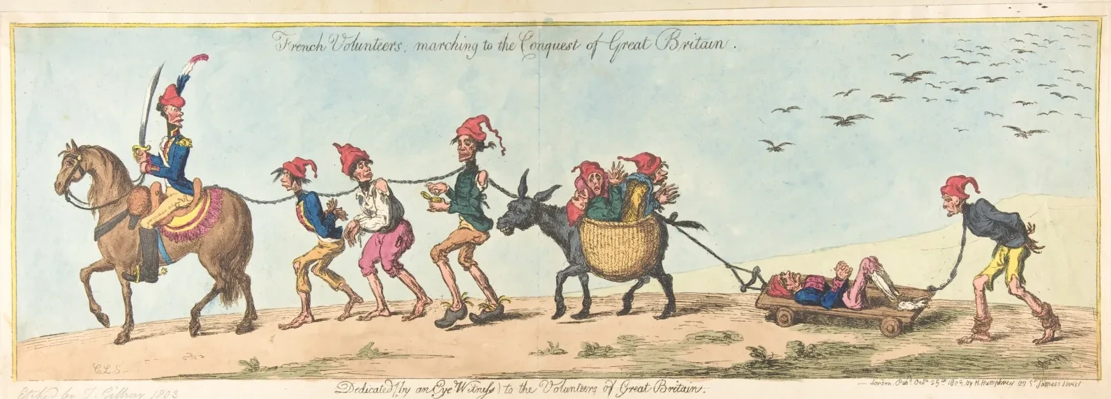 Volontaires français marchant à la conquête de la Grande-Bretagne, James Gillray