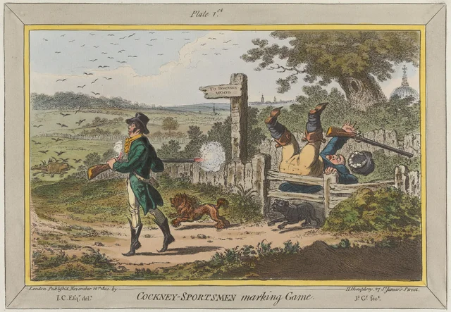 Chasseurs cockneys repérant le gibier