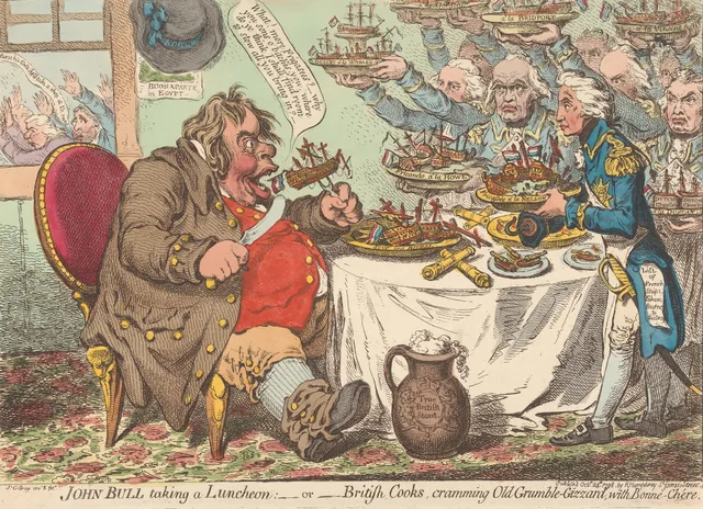 John Bull prenant son déjeuner, ou les cuisiniers britanniques gavant de bonne chère le vieux grognon