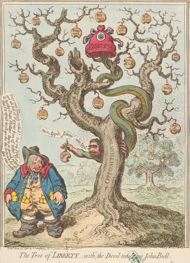 L'Arbre de la Liberté, avec le Diable tentant John Bull