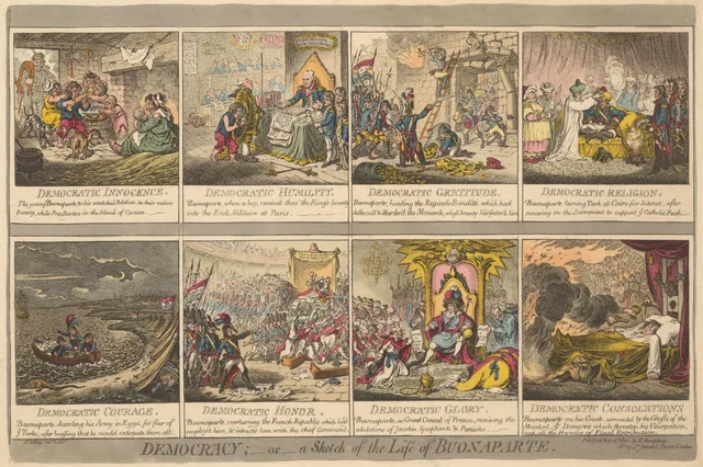 La democracia, o esbozo de la vida de Buonaparte, James Gillray