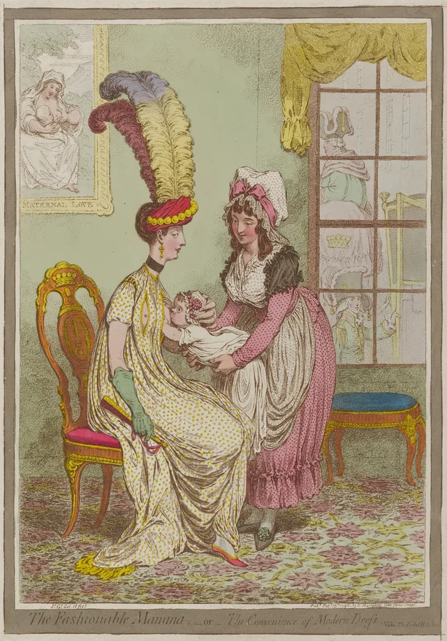 The Fashionable Mamma; or, the Convenience of Modern Dress, James Gillray