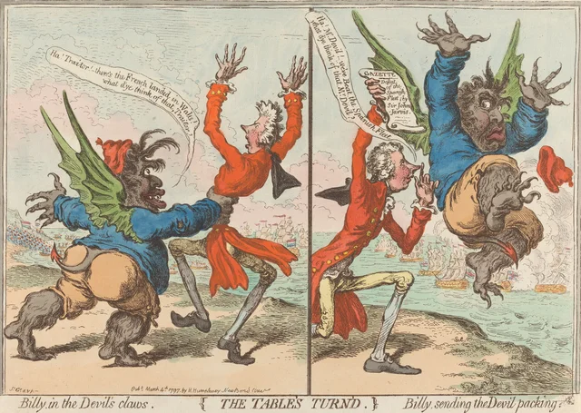 La situation est renversée : Billy dans les griffes du Diable, Billy renvoyant le Diable