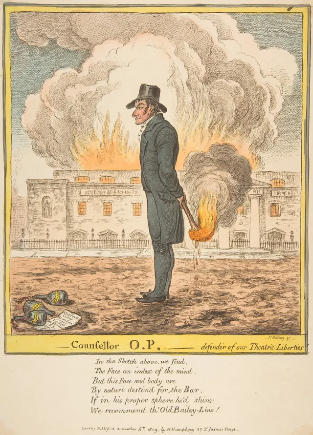 Counsellor O.P.–Defender of our Theatric Liberties, James Gillray