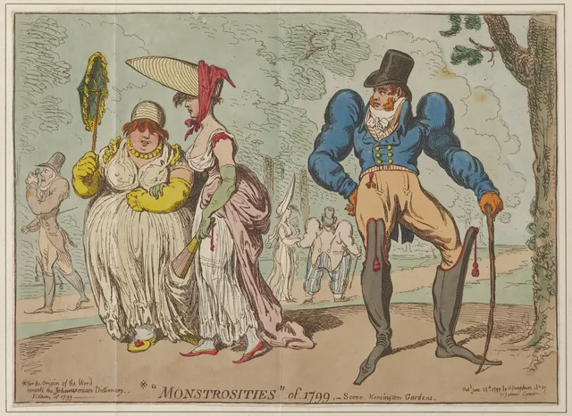 Monstrocities of 1799, Scene Kensington Gardens, James Gillray