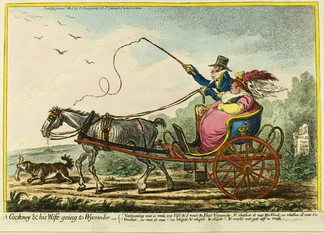 Cockney and His Wife Going to Wycombe, James Gillray