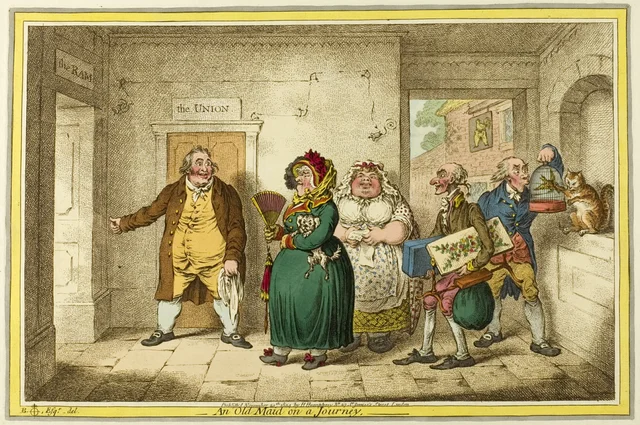 An Old Maid on a Journey, James Gillray