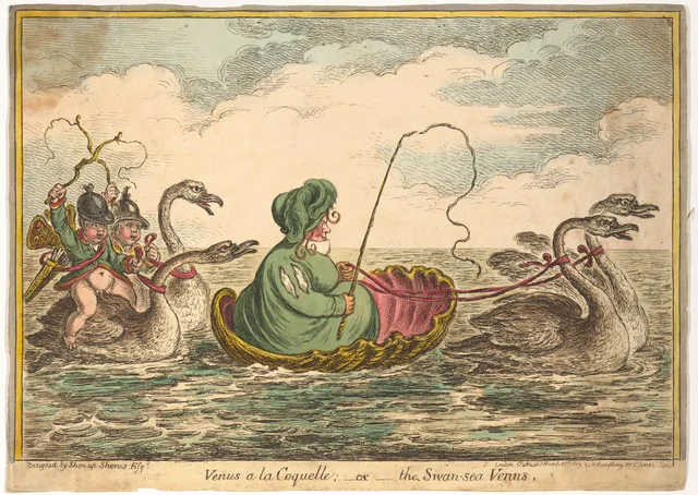 Venus a la Coquelle: or the Swan-sea Venus, James Gillray