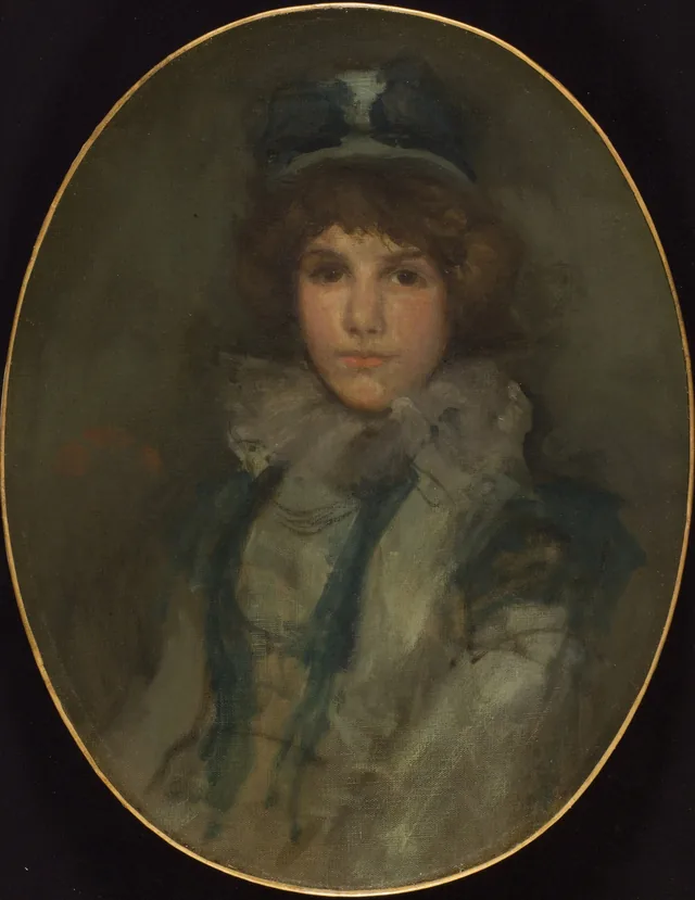 Blue and Coral: The Little Blue Bonnet, James McNeill Whistler