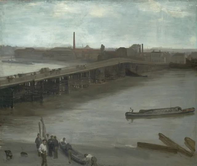Marrón y plata: el viejo puente de Battersea, James McNeill Whistler