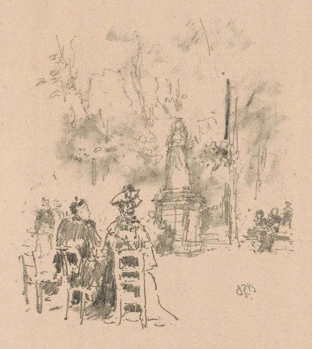 Conversation under the Statue, Luxembourg Gardens