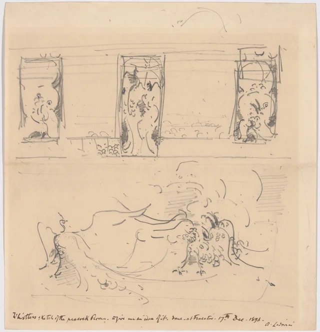 Sketch of the Peacock Room, James McNeill Whistler
