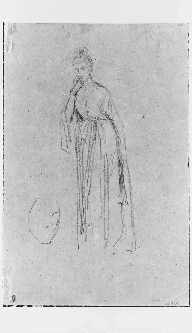 Woman with a Fan; Sketch of a Head