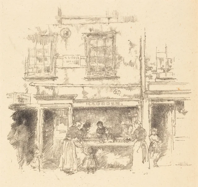Maunder's Fish Shop, Chelsea, James McNeill Whistler