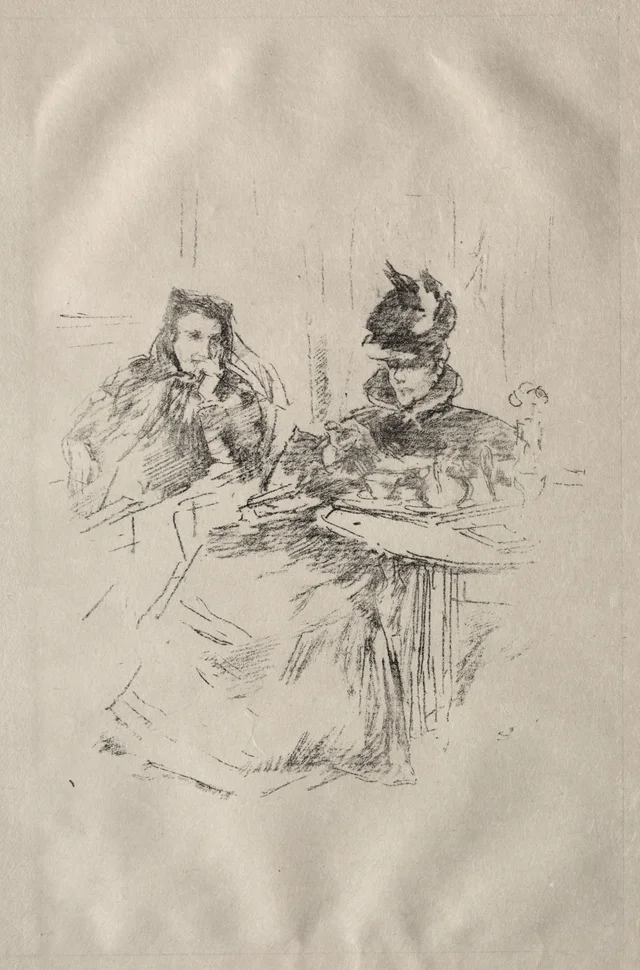 Afternoon Tea, Mrs. Phillips and Mrs. Charles Whibley, James McNeill Whistler