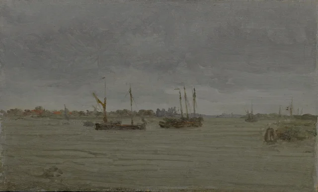 Vista del puerto de Dordrecht: gris y verde, James McNeill Whistler