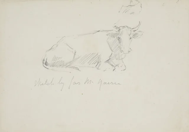 Sem título (esboço de vaca); verso: Sem título (esboço de choupana), James Nairn