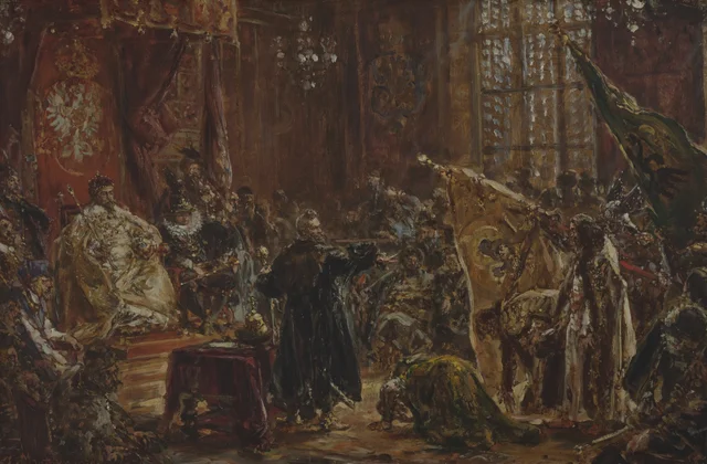 Los zares Shuisky en la dieta de Varsovia, Jan Matejko