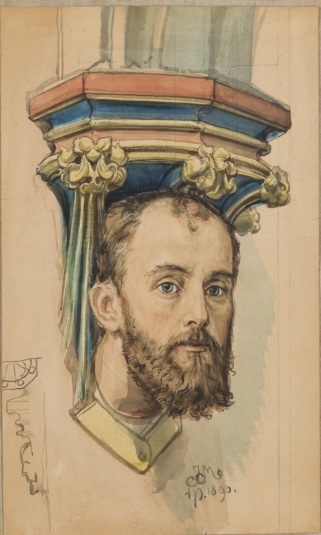 Carton for the polychrome from St Mary's Church - console in the shape of a male head (portrait of T. Stryjeński)