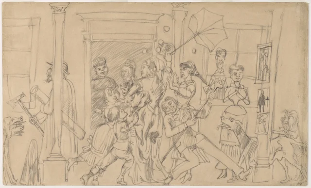Caricature - Scène de famille dans le manoir de Krzesławice, Jan Matejko