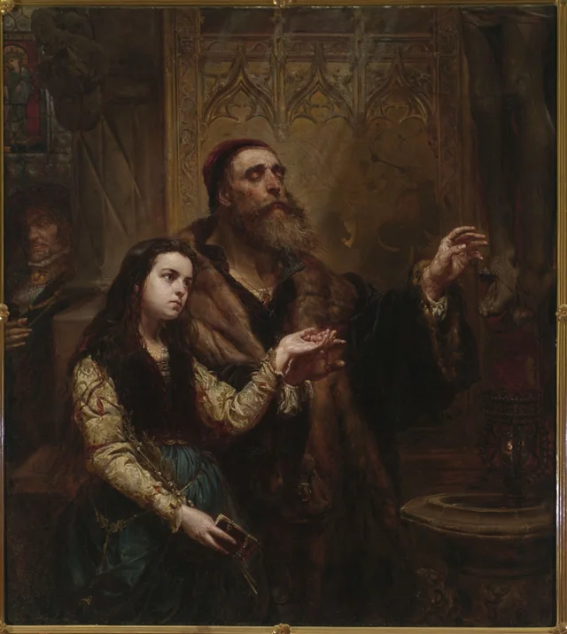 Veit Stoss aveugle avec sa petite-fille, Jan Matejko