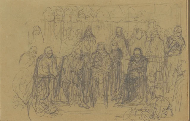 The Diet at Gąsawa, sketch for the painting. Nobleman in a kontusz (counterproof of the drawing)