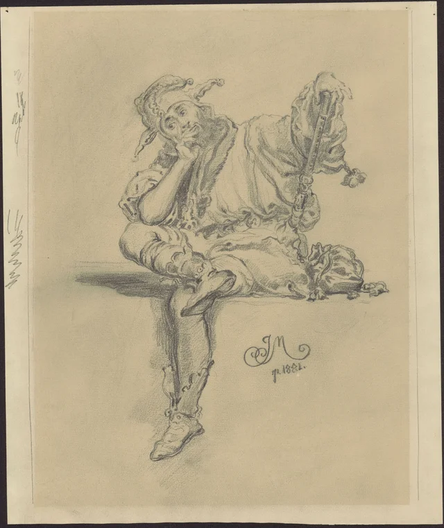 Stańczyk in the pose from the painting "The Prussian Homage"
