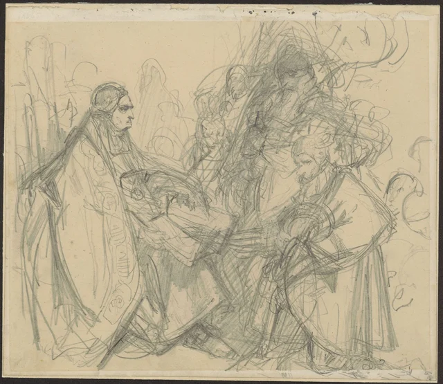 Study of the group of Sigismund the Old and George of Hohenzollern for the painting "The Prussian Homage"