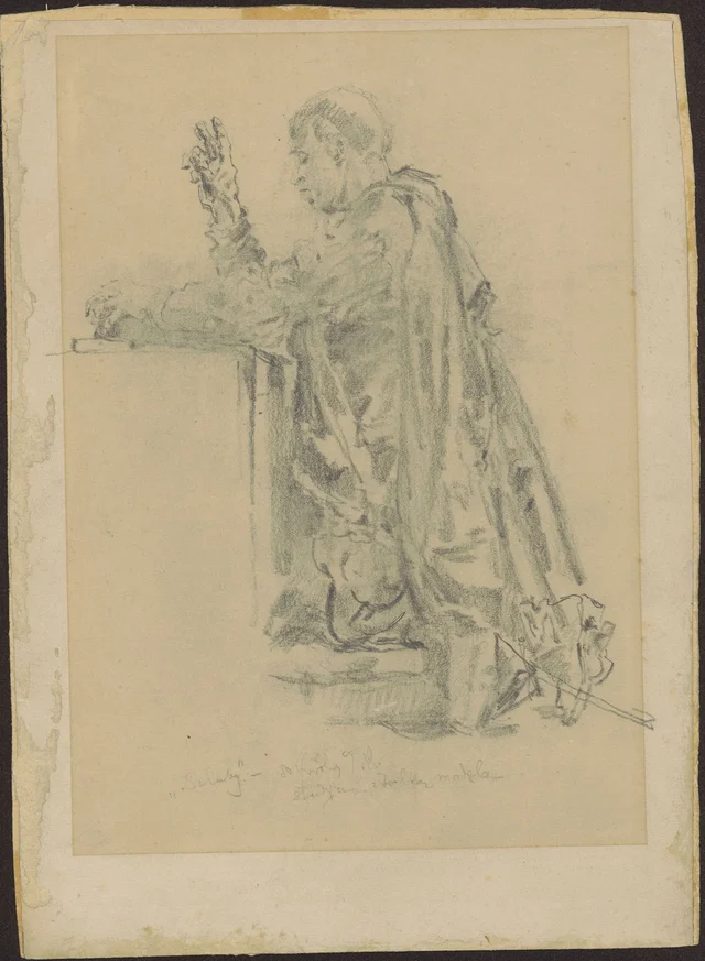 Study of the figure of the king for the painting "The Vows of John Casimir"