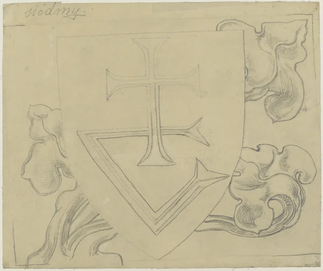 Shield with Veit Stoss's mark. Design for the painted decoration of the chancel of St Mary's Church in Kraków