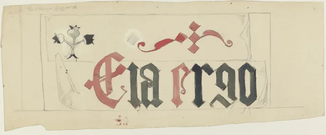 Ribbon with the inscription "Eia ergo". Design for the painted decoration of the chancel of St Mary's Church in Kraków