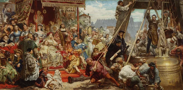 Hanging of the Sigismund bell at the Cathedral Tower in 1521 in Kraków