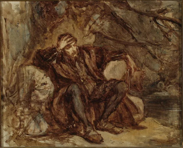 Sigismund Augustus in the Vilnius garden, sketch