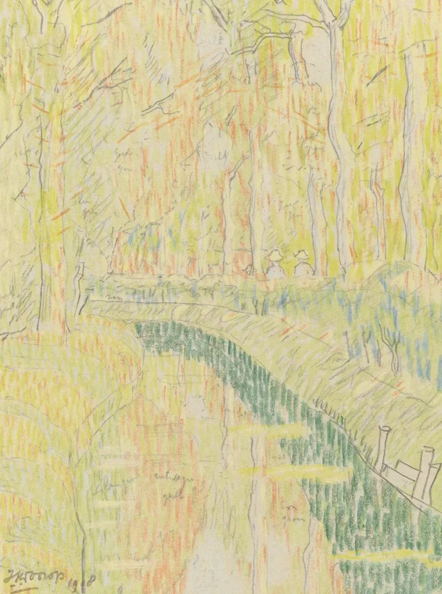 Canal entre árboles, Jan Toorop