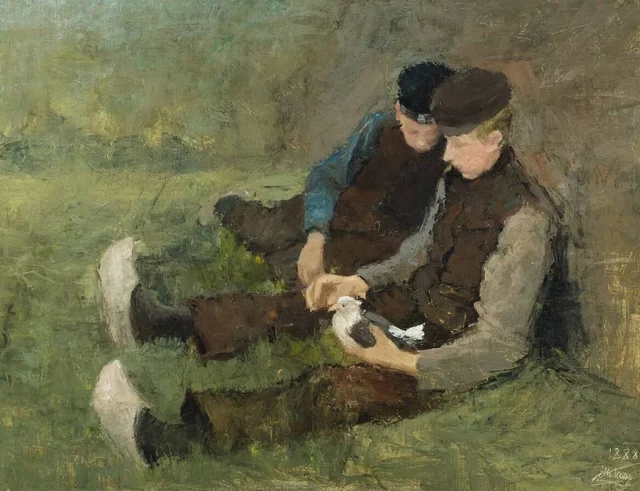 Muchachos con paloma, Jan Toorop
