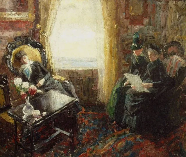 Interior com três mulheres