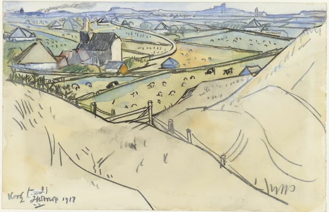 Vue depuis les dunes sur Koog, à Texel, Jan Toorop