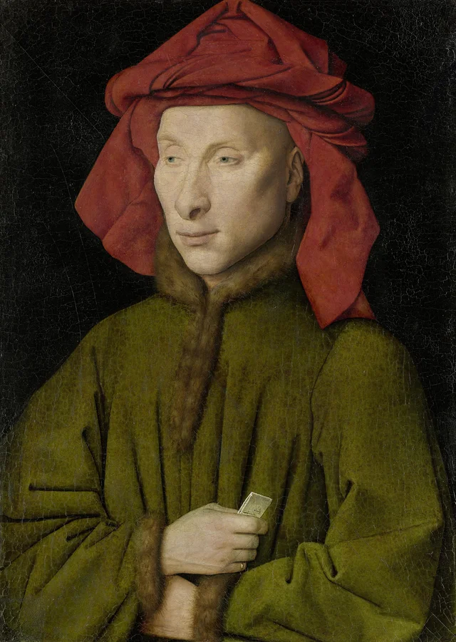Retrato de un hombre con capirote rojo, Jan van Eyck