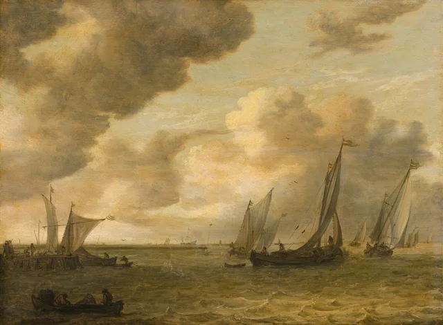 Estuário com veleiros, Jan van Goyen