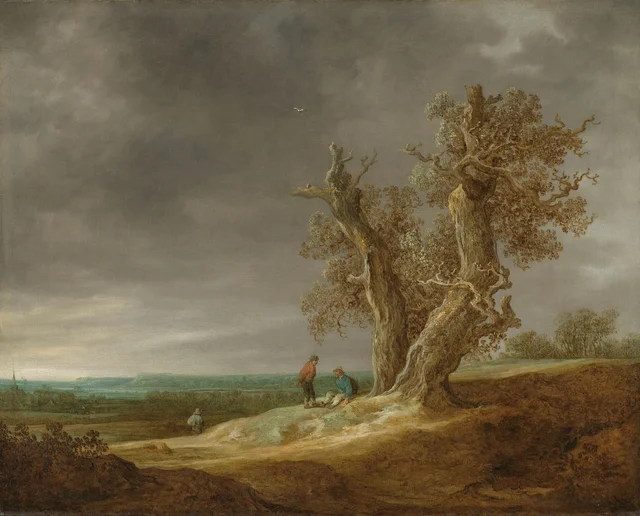 Paisagem com dois carvalhos, Jan van Goyen