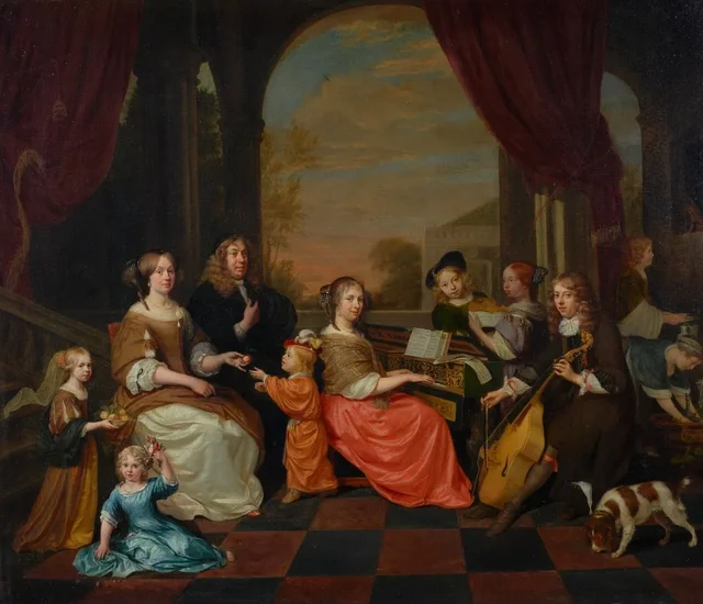 Group Portrait of a Family Making Music, Jan Verkolje