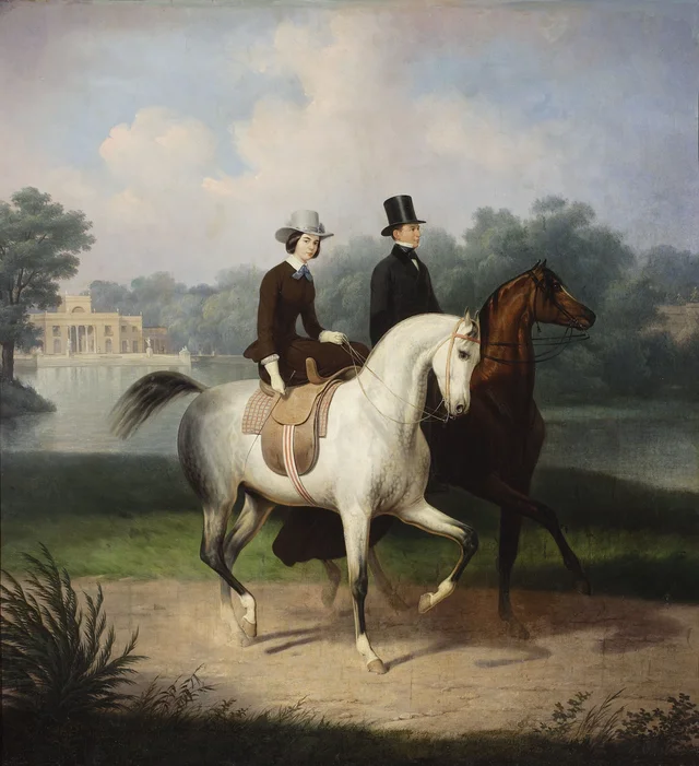 Equestrian Portrait of Mr and Mrs Schossland, January Suchodolski