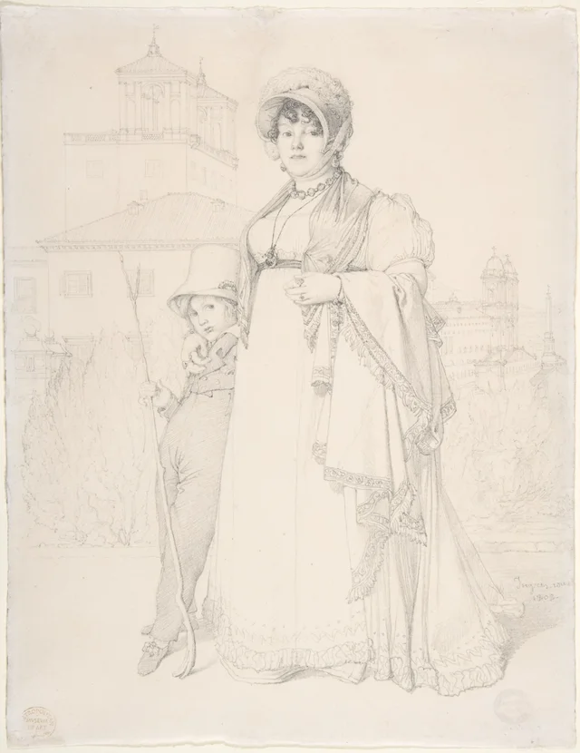 Madame Guillaume Guillon Lethière, née Marie-Joseph-Honorée Vanzenne, and her son Lucien Lethière, Jean-Auguste-Dominique Ingres