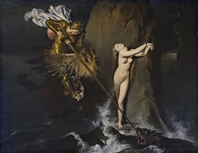 Ruggiero Rescuing Angelica, Jean-Auguste-Dominique Ingres