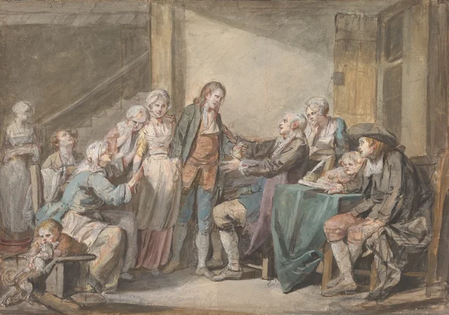 Étude pour « L'Accordée de village », Jean-Baptiste Greuze