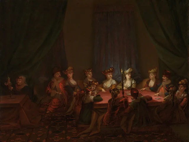 Grupo de arménios jogando cartas