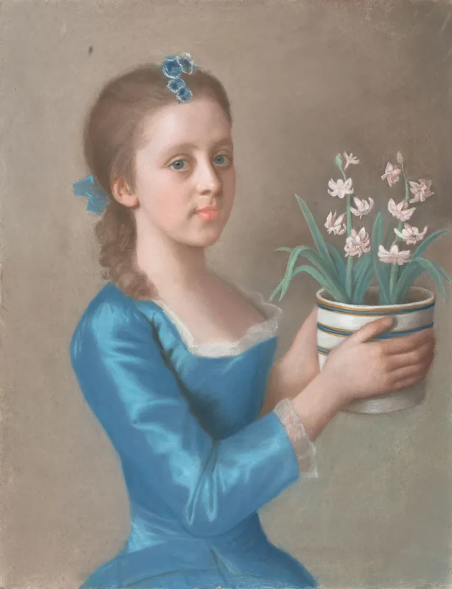 Moça segurando um vaso de jacintos, Jean-Étienne Liotard