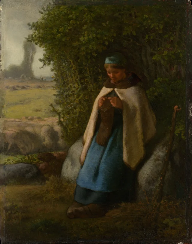 Shepherdess Seated on a Rock, Jean-François Millet