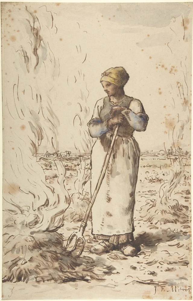 A Woman Burning Weeds