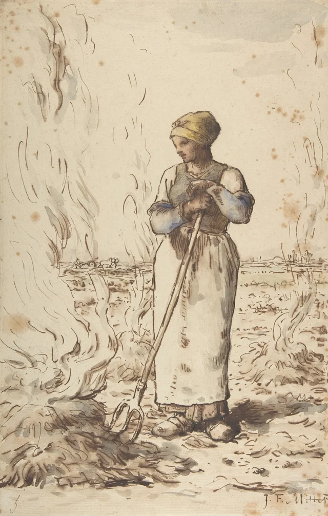 Mujer quemando hierbas